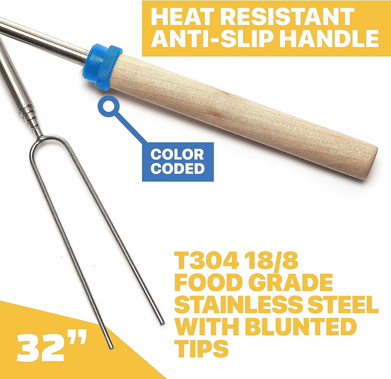 Long S’mores Sticks 32” 5 Pack Campfire Roasting Forks Hot Dog Skewers2