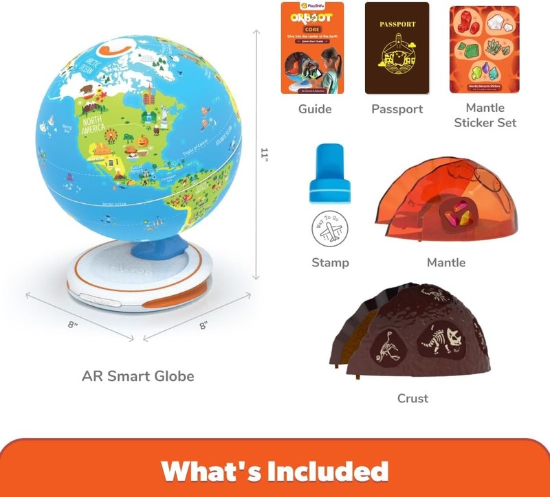 Orboot Core Interactive Globe Earth Fossils Minerals STEM Toy Ages 4+1