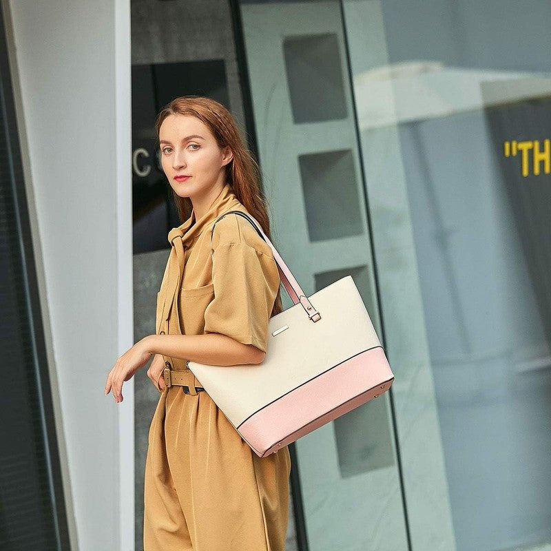 Women Fashion Synthetic Leather Handbag Set 4PCS Tote Shoulder Satchel Purse1