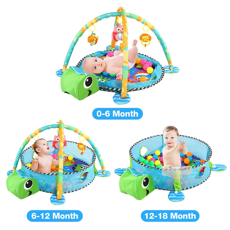 3 in 1 Baby Gym Play Mat Activity Ocean Ball Sensory Toys 0 36M7