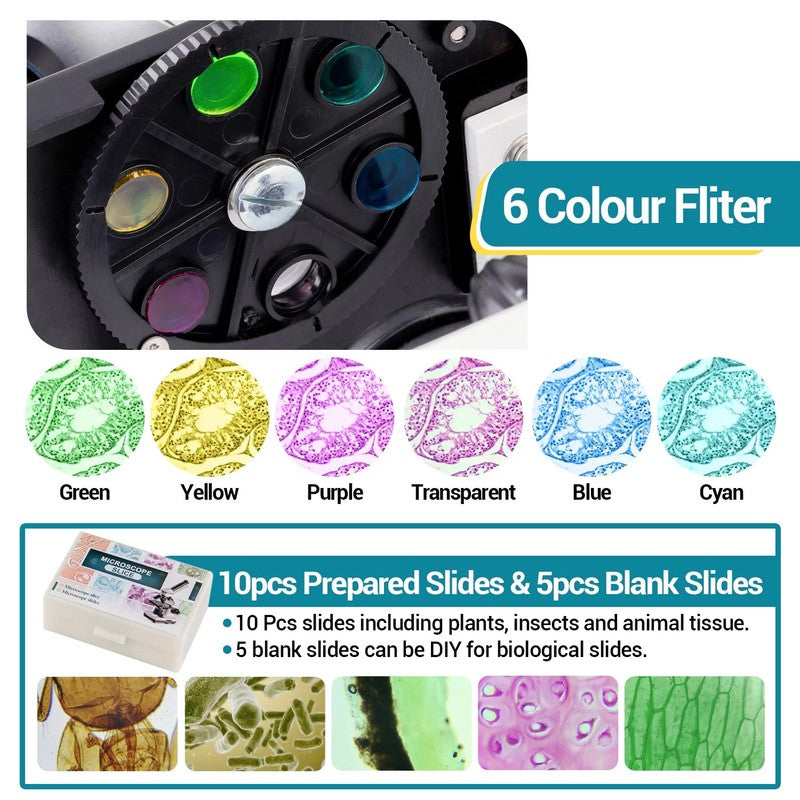 Biological Microscope 100X–2000X for Kids & Adults – High Power3