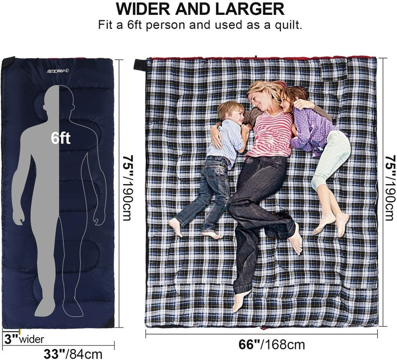 Cotton Flannel Sleeping Bag for Camping Backpacking,4 Season Adults Cold Weather2