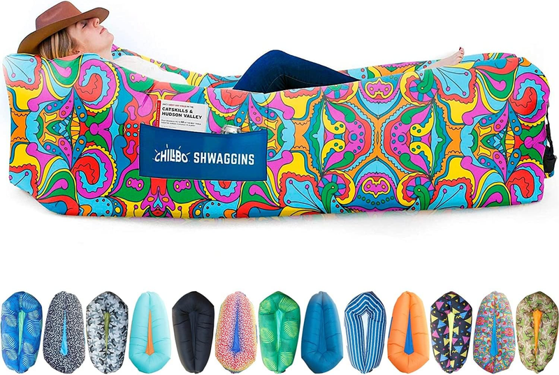 Shwaggins Inflatable Couch   No Pump Setup, Ripstop Polyester, Stability Pegs, F9