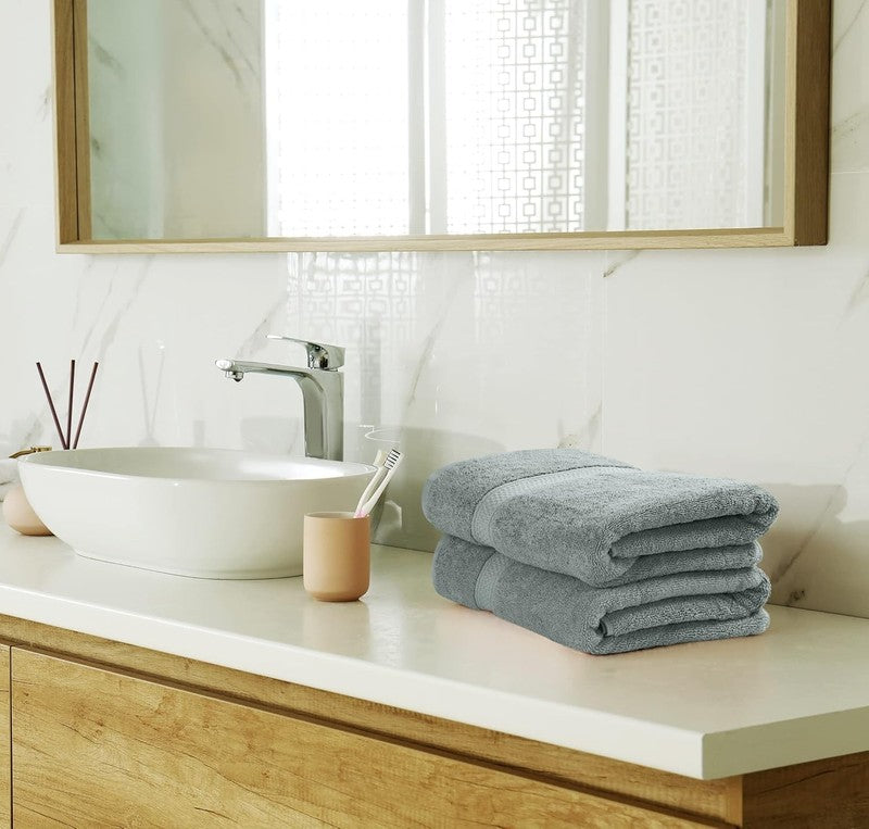 8 Piece Towel Set Cool Grey 100% Cotton 600 GSM Bath Hand Wash Towels5