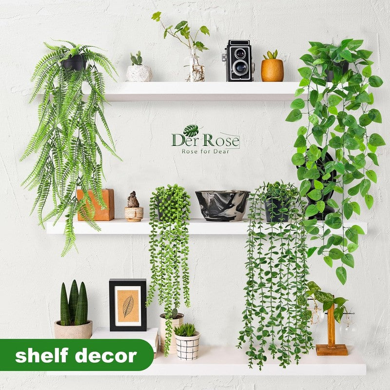 4Pcs Fake Plants Hanging Artificial Ivy Vine Faux Eucalyptus Hanging Plants, Bos4