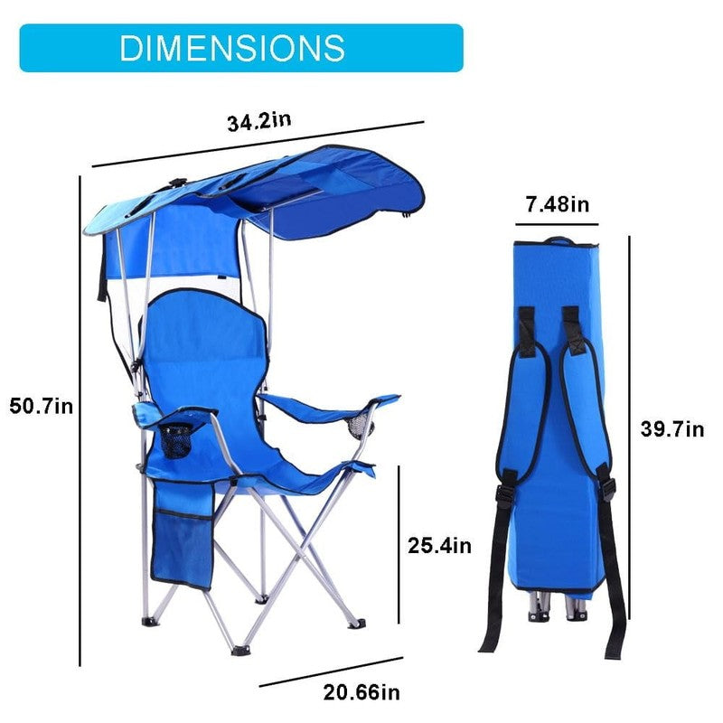 Camping Chair with Canopy Portable Camping Chairs with Shade for outside Folding3