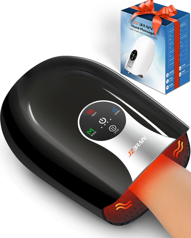 Hand Massager w/ Heat Compression Cordless Arthritis Carpal Tunnel 6 Modes0