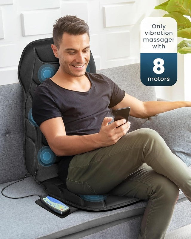 Massage Chair Pad, Back Massager with Heat with 8 Vibration Motors2