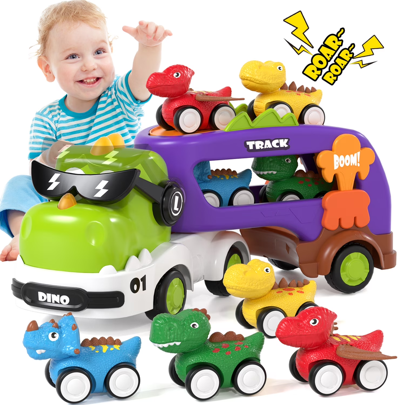 Toddler Toys for Boys 2 3 4 5+ Years Old, Dinosaur Toy Cars with Lights & Sounds9