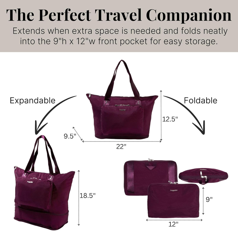 Carryall Expandable Lightweight Travel Tote 22" Packable Folding Compact Nylon W2