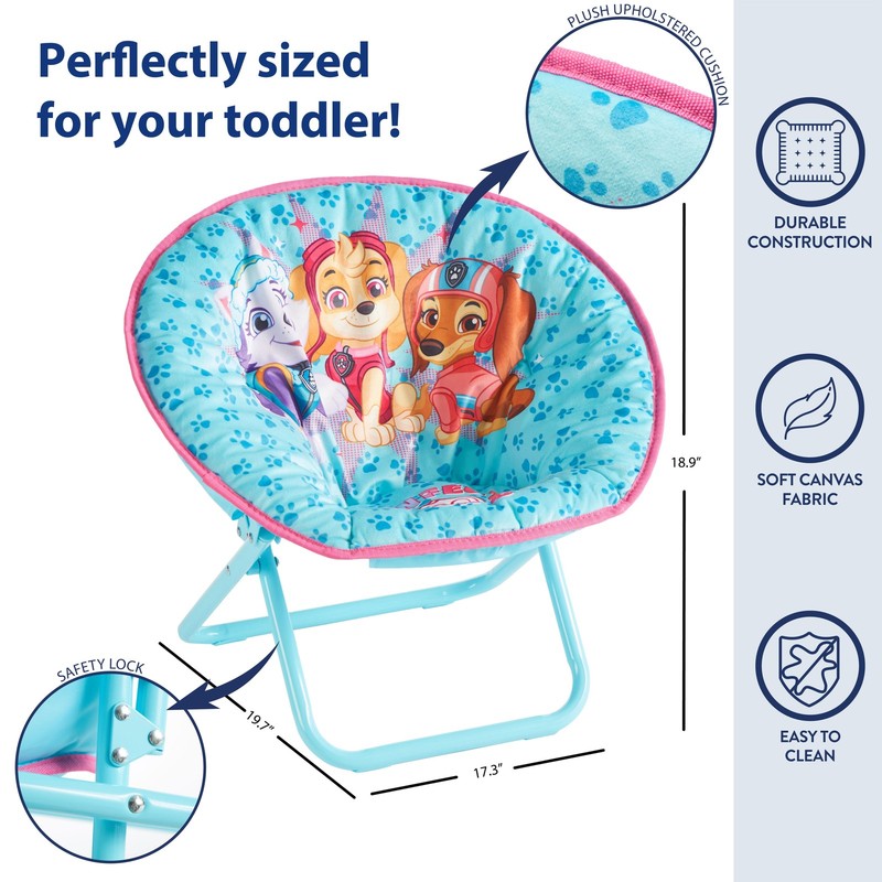 S Paw Patrol 19" Toddler Mini Saucer Chair, Polyester3