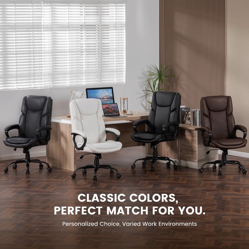 Executive Ergonomic High Back Leather Home Office Desk Chair, Gray2