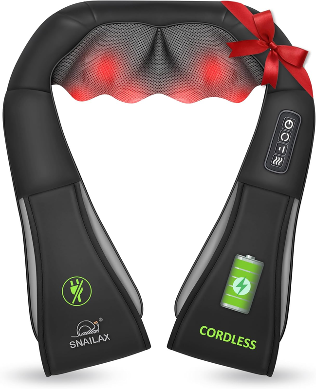 Shiatsu Neck Shoulder Massager w/ Heat Cordless Portable Back Lumbar9