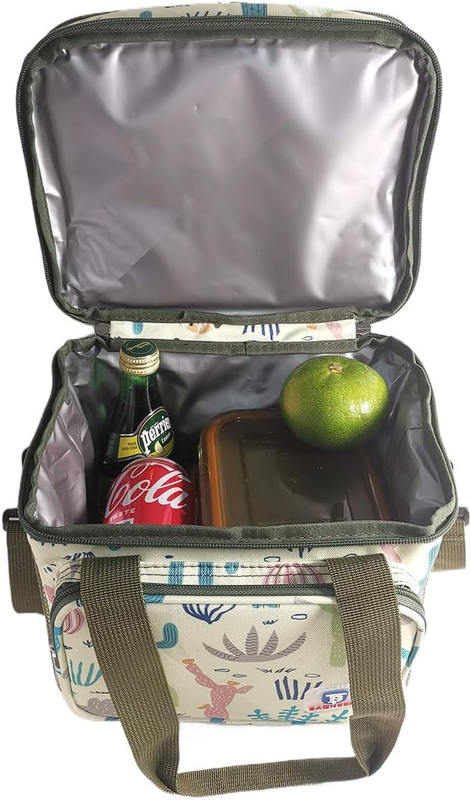 Double Decker Insulated Lunch Bag 14L Cactus Cooler for Men & Women4