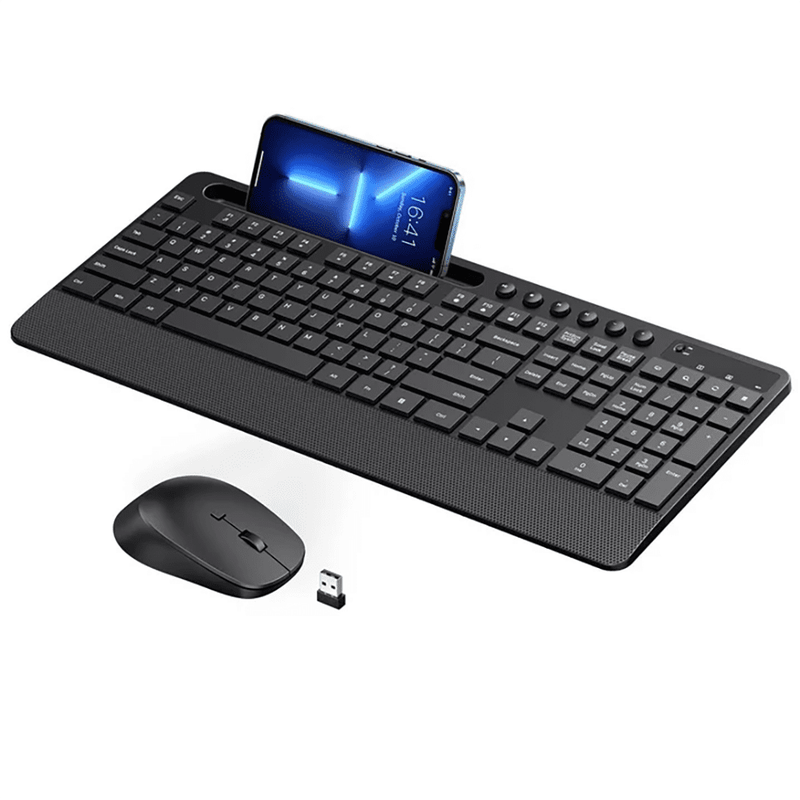 Wireless Keyboard and Mouse Combo Full Size Ergonomic 2.4GHz Silent Mouse with T6