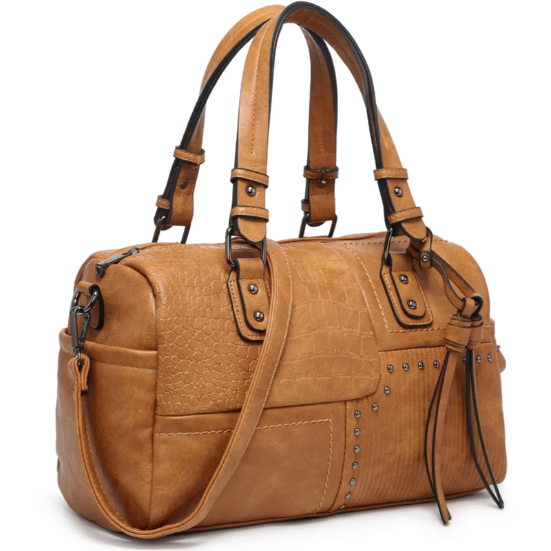 Women Soft Vegan Leather Barrel Bags Large Top Handle Totes Satchel Handbags Sho7