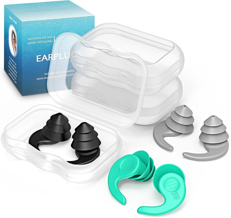 3 Pairs Swimming Ear Plugs Silicone Waterproof Reusable for Swimming Surfing7