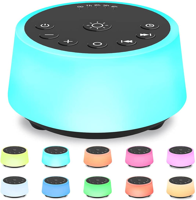 Sleep Sound Machine with 10 Colors, 25 Soothing Sounds & 32 Volume Levels0