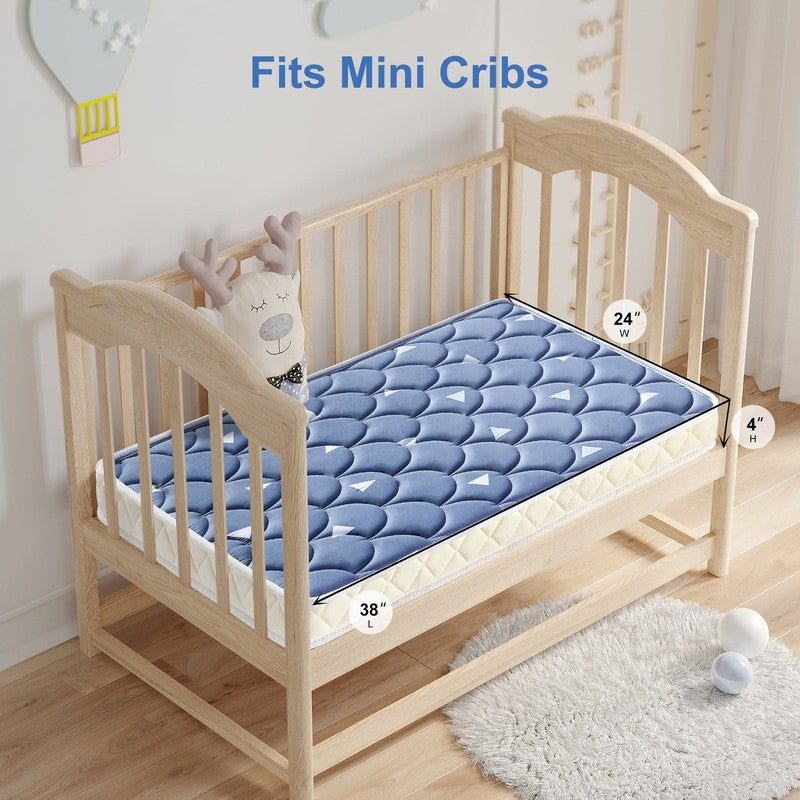 Premium Dual Sided Mini Crib Mattress 38x24x4 Foam Firm Fits Portable Cribs6