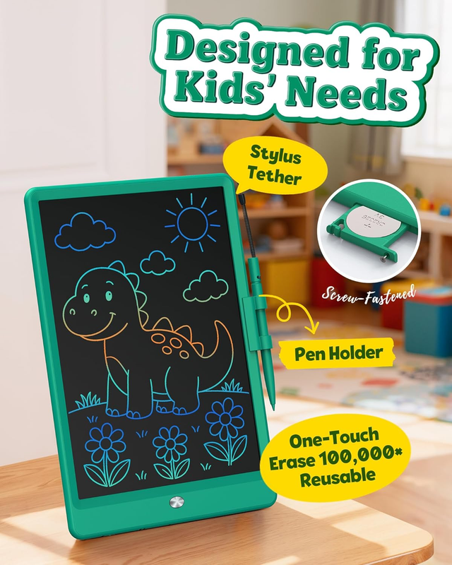 10 Inch LCD Writing Tablet Kids Drawing Doodle Board Dark Green3