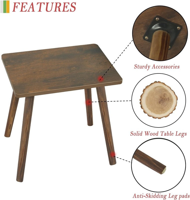 Small Wood Side Table End Table Rustic Brown Nightstand for Bedroom Office3