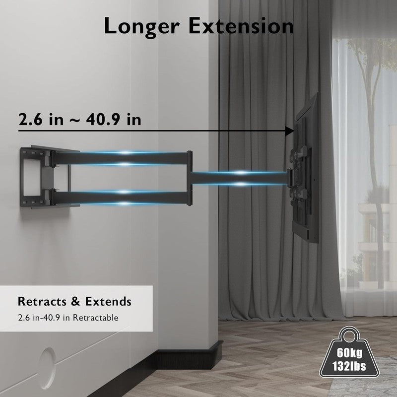 TV Wall Mount with Extra Long Extendable Arm for 32 75 Inch Tvs, Holds up to 1322