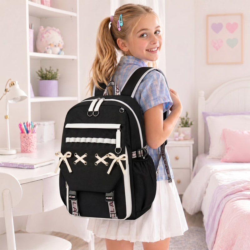 School Backpack for Teens Middle School Bookbag Students Lightweight Durable Cas7