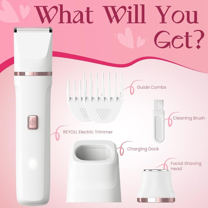 Women's Electric Pubic Hair Trimmer - Waterproof, USB-C, Easy Clean1