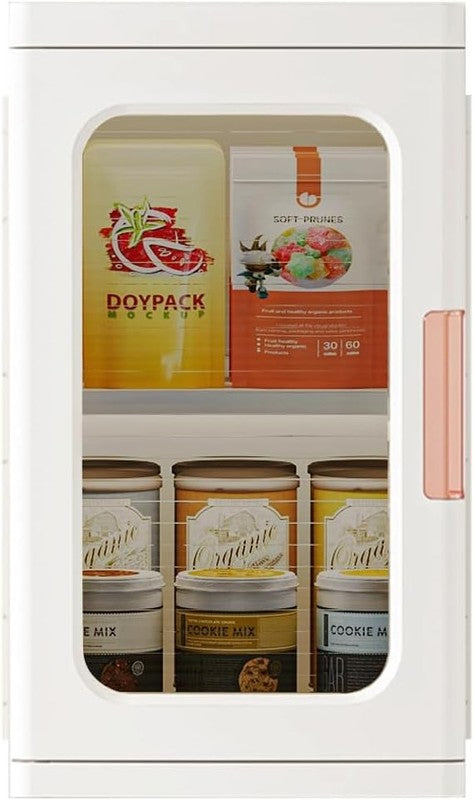 Mini Storage Cabinet with Doors and Shelves Countertop Cabinet Bathroom Storage 6