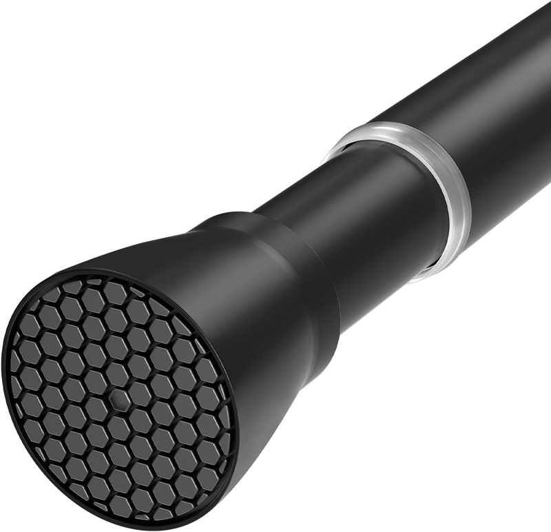 Adjustable Black Tension Curtain Rod 28-48" No Drill for Shower & Windows9