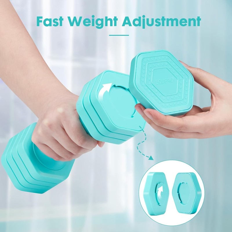 4-in-1 Adjustable Dumbbells 2-5lb TPU Handle Home Gym Weights for Women Blue5