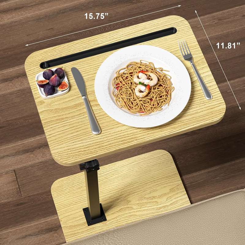 TV Tray C Sofa Swivel Adjustable Height Laptop Phone Tablet Holder Small Space1