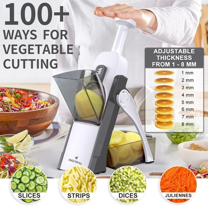 Safe Mandoline Slicer 5 in 1 Vegetable Chopper Food Potato Cutter, Strips Julien2