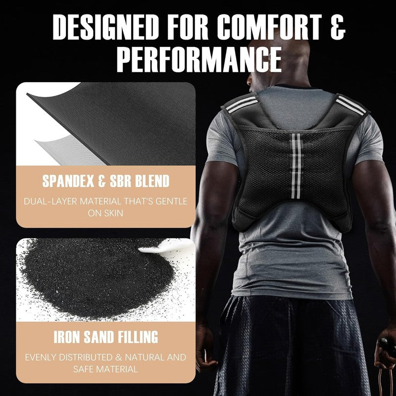 Weighted Vest 5 30Lbs for Men Women w/ Reflective Stripe for Workout Running3
