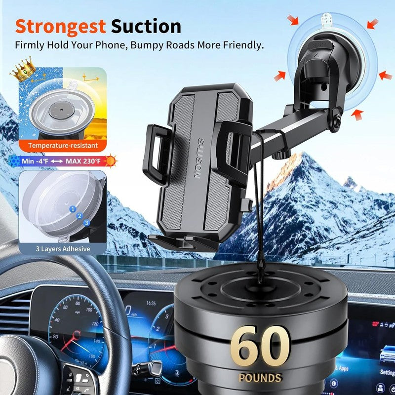 3 in 1 Car Phone Holder Mount, Strong Vent Windshield for Phone Samsung Android2