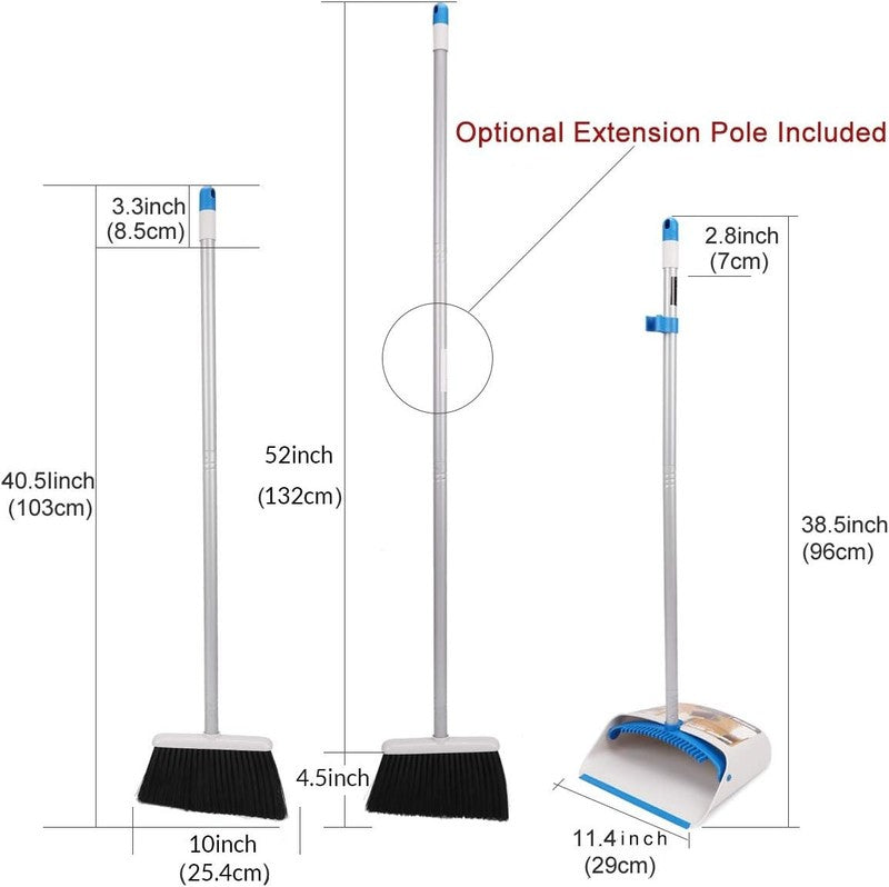 Ergonomic Long Handle Broom and Dustpan Set for Easy Floor Cleaning3