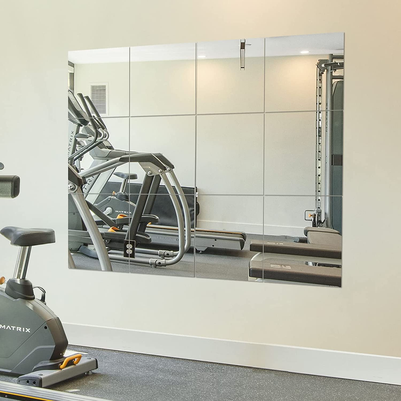 Frameless Wall-Mounted Mirrors - 12 Pack, Perfect for Home Gym & Bedroom0