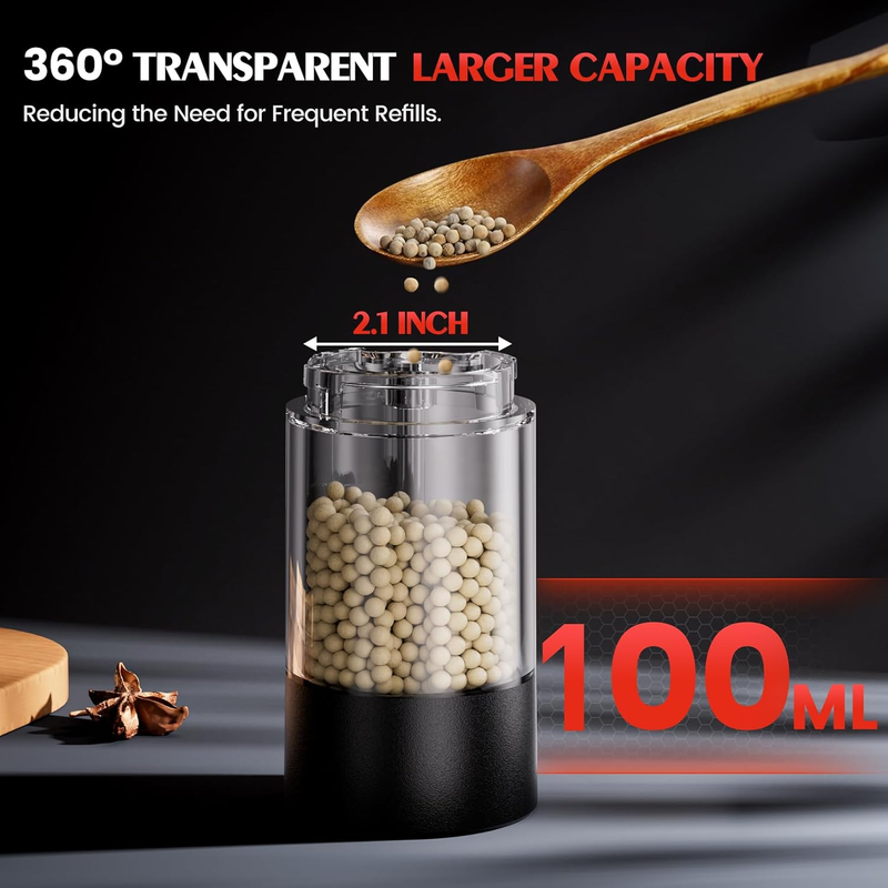 Electric Salt & Pepper Grinder Set Automatic Adjustable LED Pepper Mill Shaker3