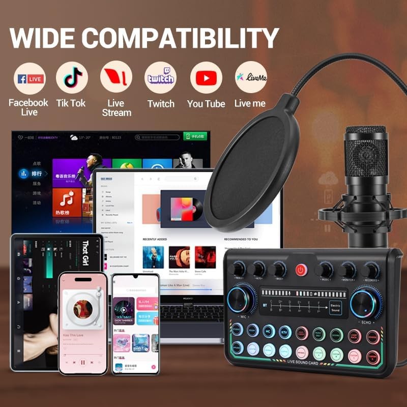 Upgraded 2025 Podcast Equipment Bundle 2 People Audio Interface Mic Studio4