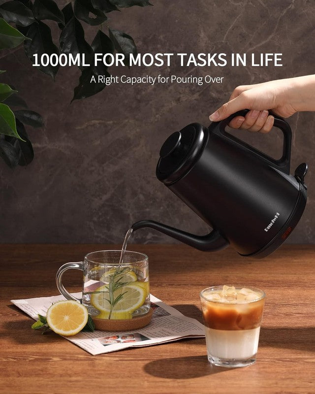 Gooseneck Electric Kettle 1L 1000W Stainless Steel Auto Shut Off Matte Black6