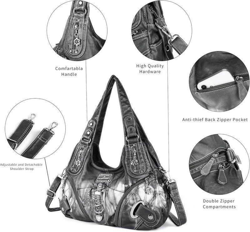 Angelkiss Women’s Large Hobo Satchel Shoulder Handbag Purse6