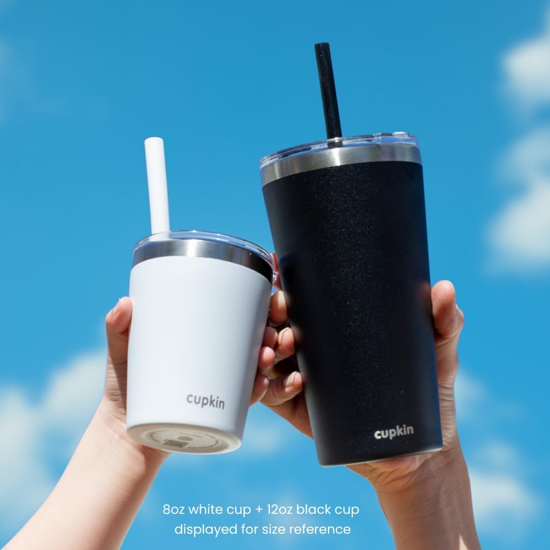 8oz Kids Stainless Steel Sippy Cup Set 2 Stackable Straw Tumblers6