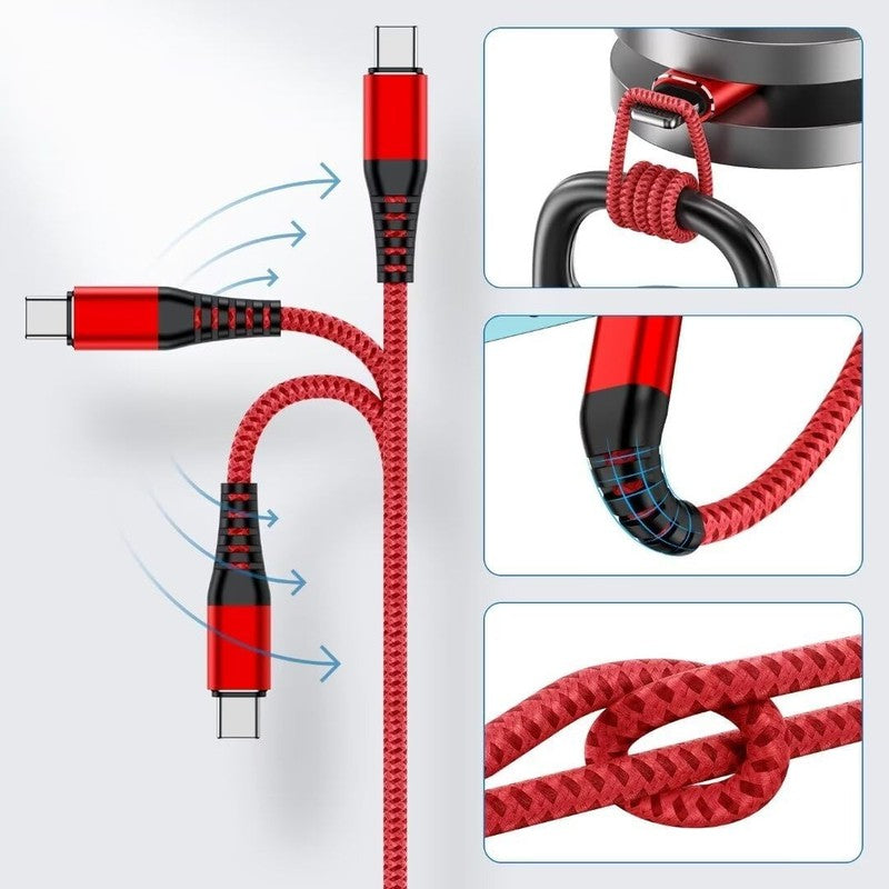 6Ft USB C Cable 3Pack Fast Charging Nylon Braided for Phone & Samsung Galaxy NEW7