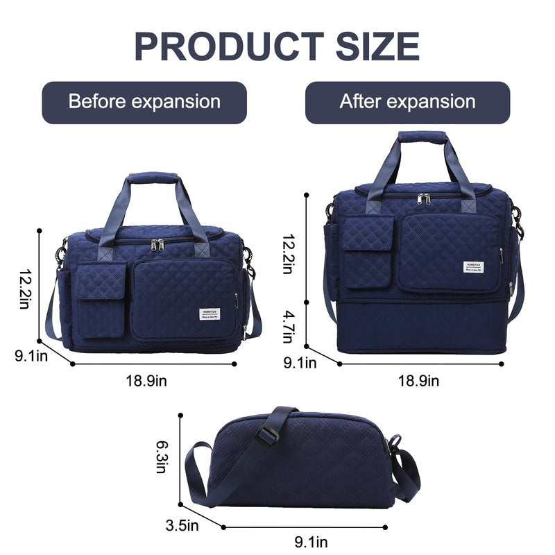 Travel Duffle Bag Weekender Bags for Women with Shoe Compartment Carry on Overni1