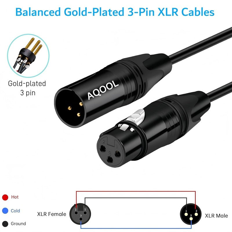 4 Pack XLR Cables 25FT Mic Cord Male to Female Balanced Audio Cable4