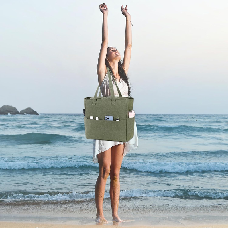 Women Large Beach Bag Waterproof Sandproof Tote Pool Gym Travel Bag1