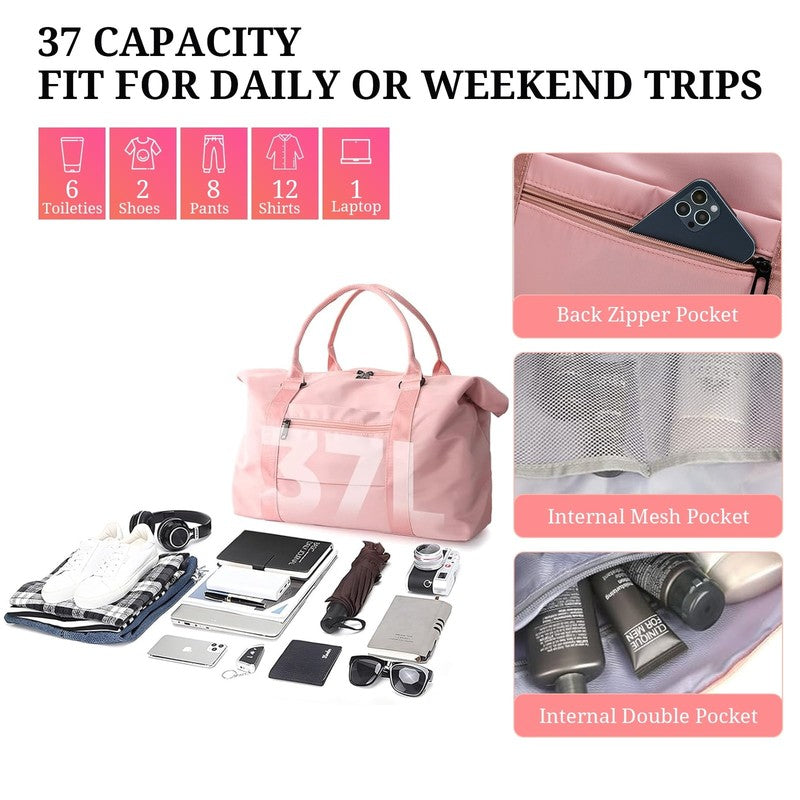 Travel Duffle Bag for Women Men - Foldable Weekend Bag with Wet Pocket, Gym Bag4