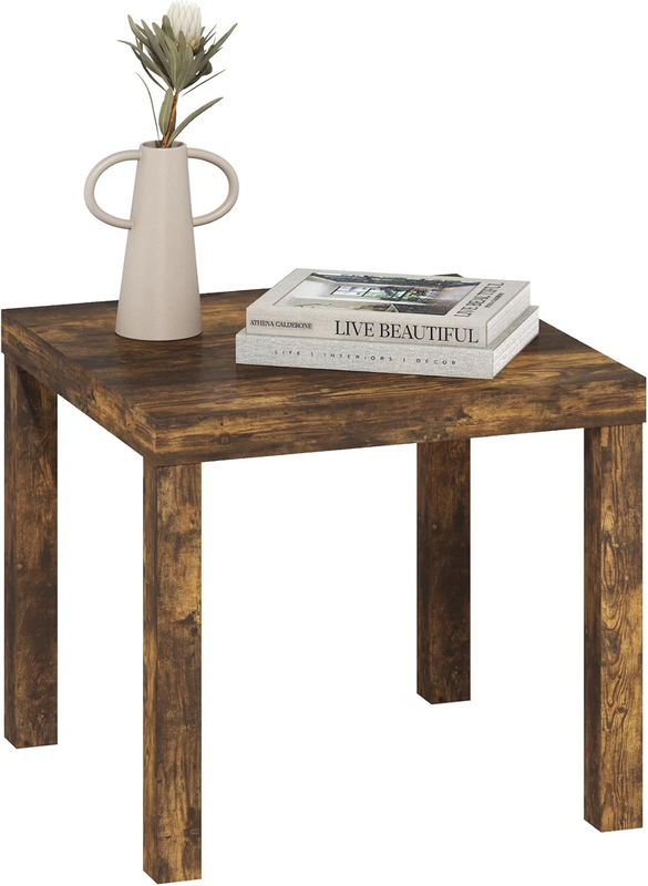 Classic Side Table, Square Modern End Table with 1.8" Triple Thick Tabletop, Sim6