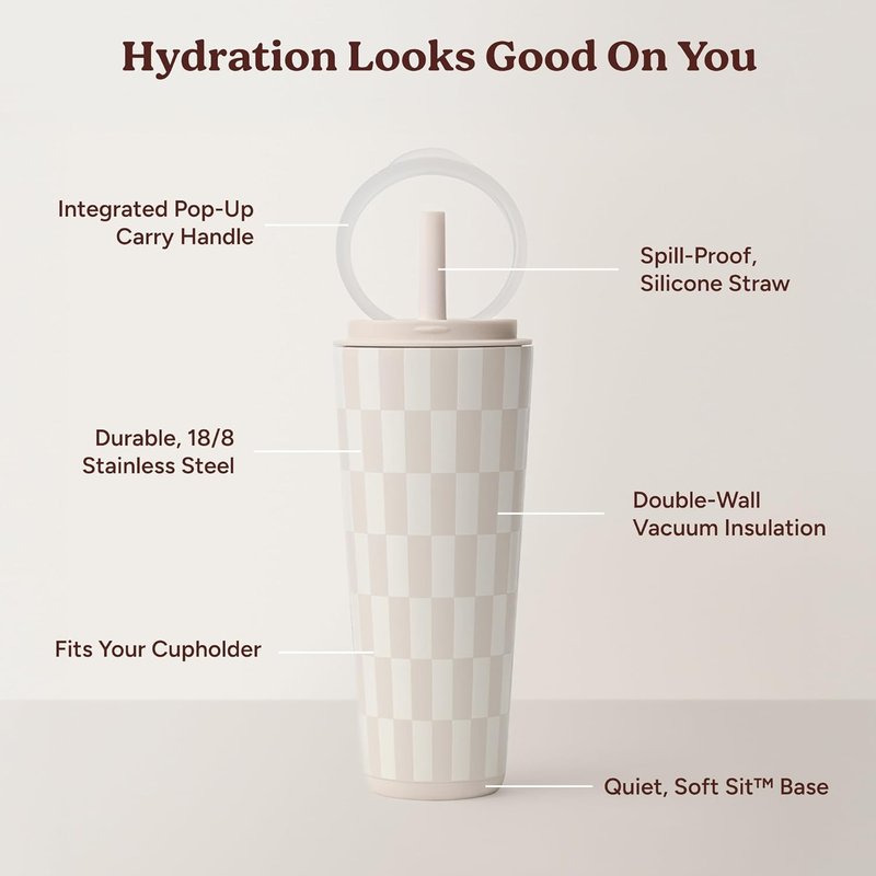32oz Stainless Steel Insulated Tumbler Spill Proof Flip Lid Cold 32H Feeling5
