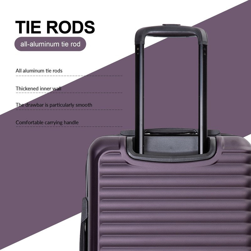 20" Underseat Hard Sided Carry On Luggage, Spinner Wheels, Abs,Purple2